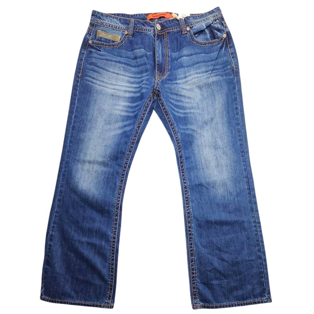 Realtree Mens Straight Leg Jeans Dark Wash‎ Camo Detail 40x34 New